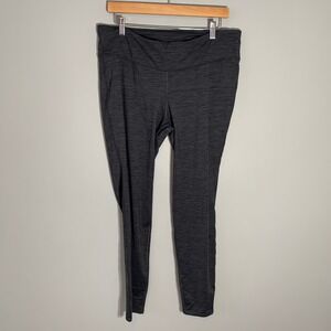 Old Navy Active Go-Dry Gray Heathered Fitted Leggings XL Zip Pocket